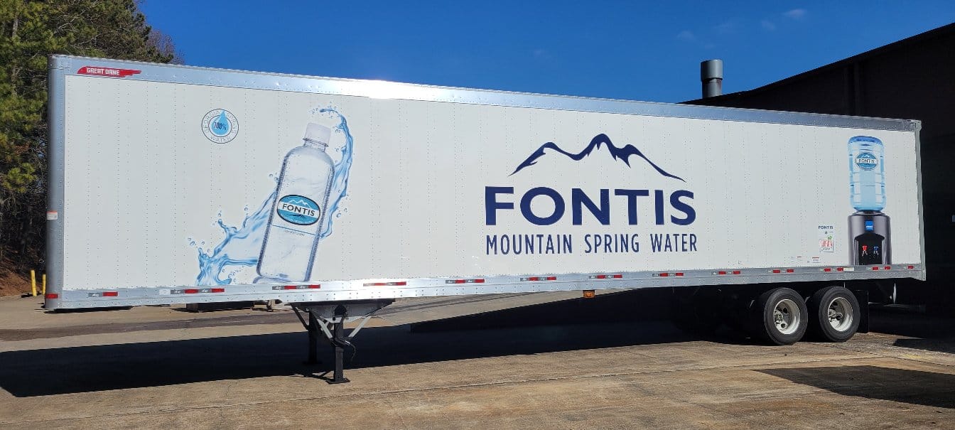 Semi trailer wrap, Fontis Water, Marietta, GA, by High Stakes Creative