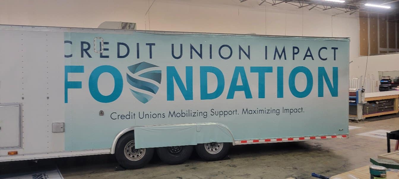 Trailer wrap logo side, Credit Union Impact Foundation, by High Stakes Creative