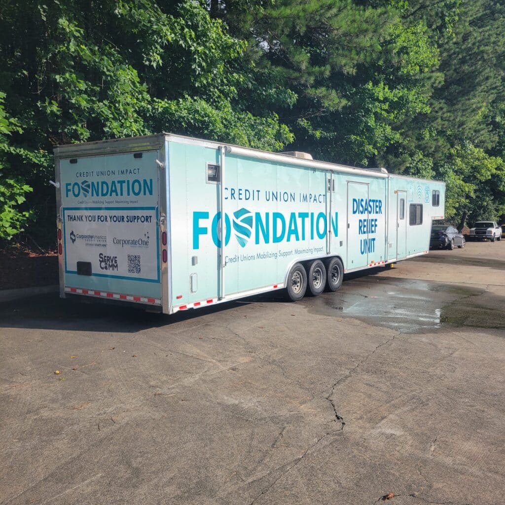 Disaster relief trailer wrap, Credit Union Impact Foundation, by High Stakes Creative