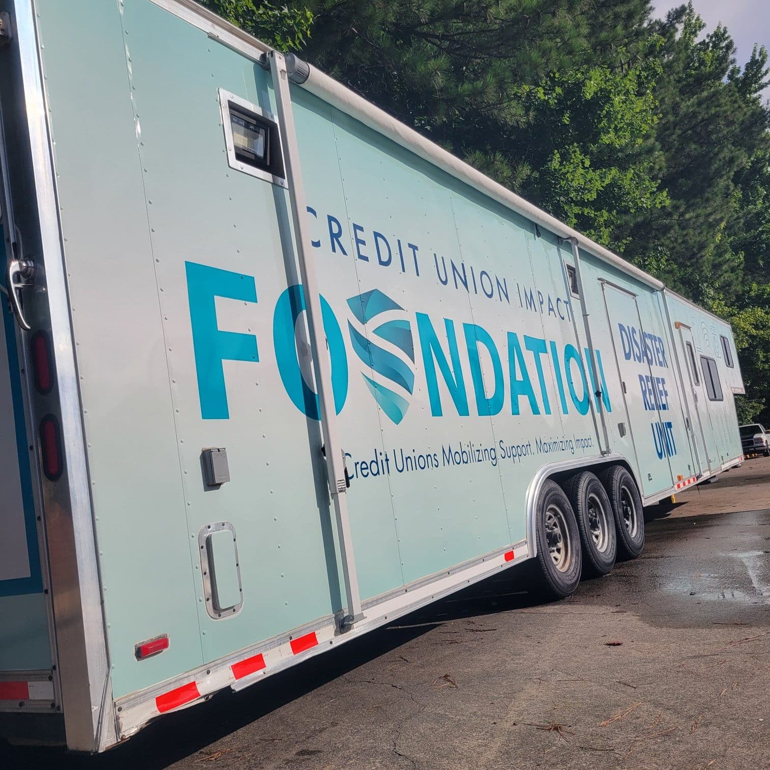 Disaster relief trailer wrap, Credit Union Impact Foundation, by High Stakes Creative