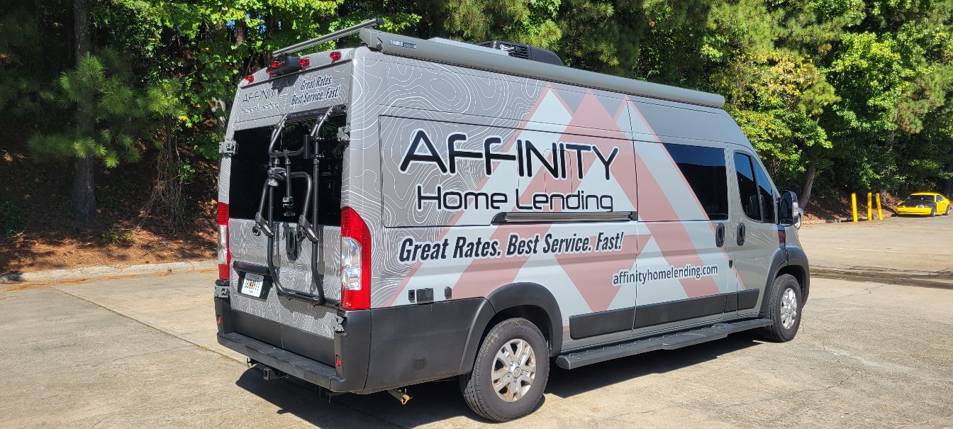 Van wrap rear, Affinity Home Lending, Marietta, GA, by High Stakes Creative
