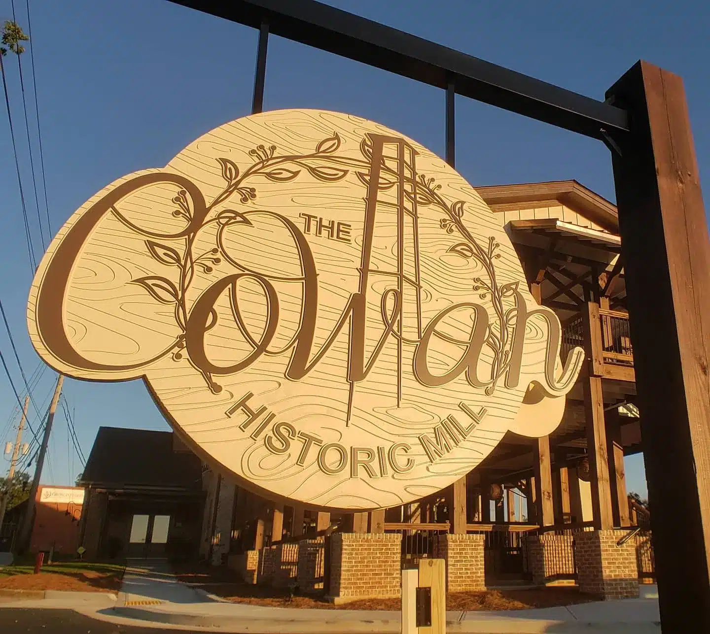 Outdoor signage and graphics effectively used to enhance brand recognition and visibility in a local setting.