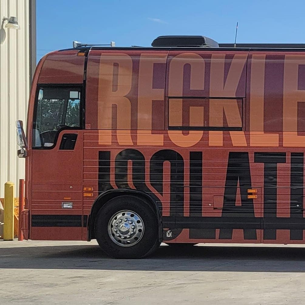 Tour bus wrap, Reckless Isolation, by High Stakes Creative