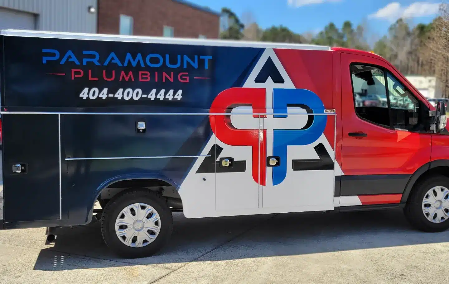 Service van wrap, Paramount Plumbing, Buford, GA, by High Stakes Creative