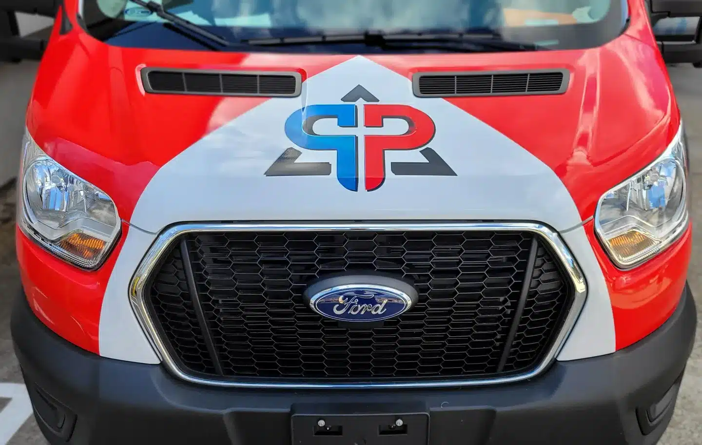 Van wrap front, Paramount Plumbing, Buford, GA, by High Stakes Creative