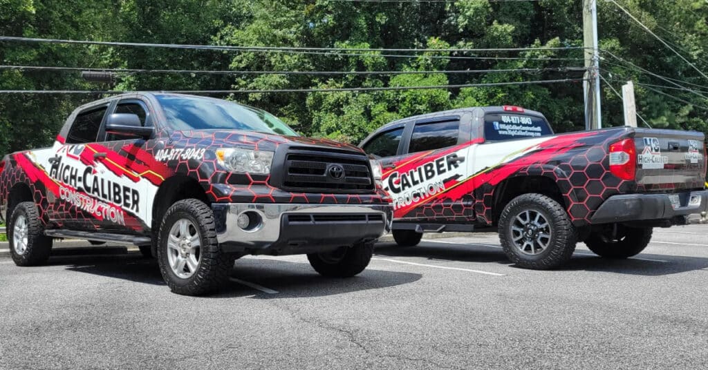 Pickup truck wraps pair, High-Caliber, by High Stakes Creative