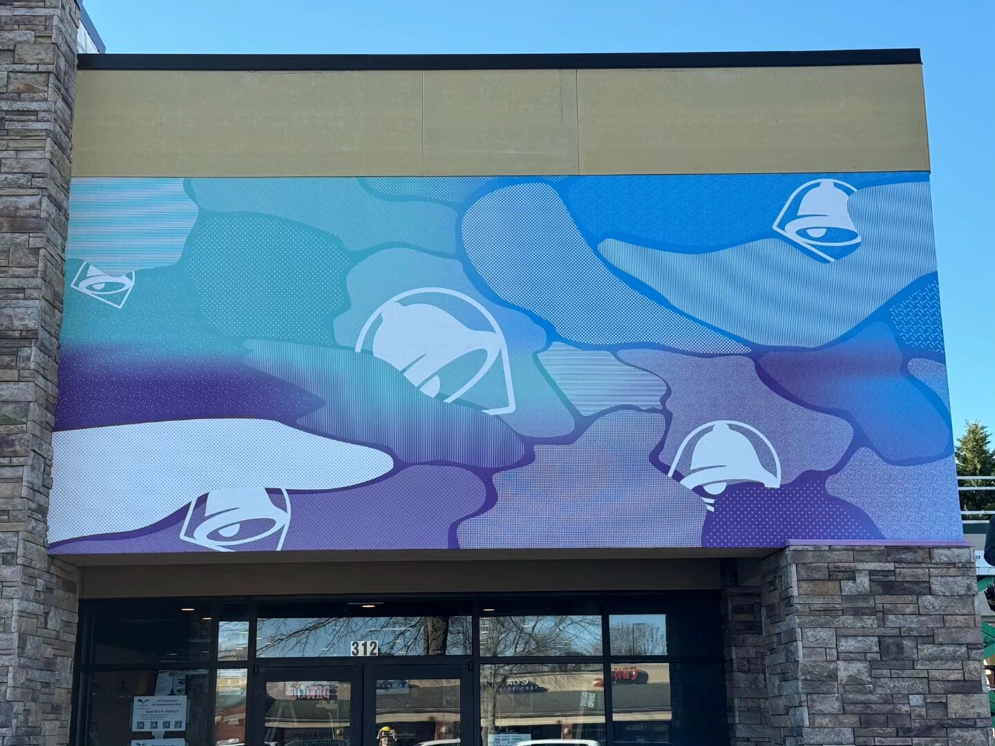 Taco Bell exterior building wrap, Taco Bell, by High Stakes Creative