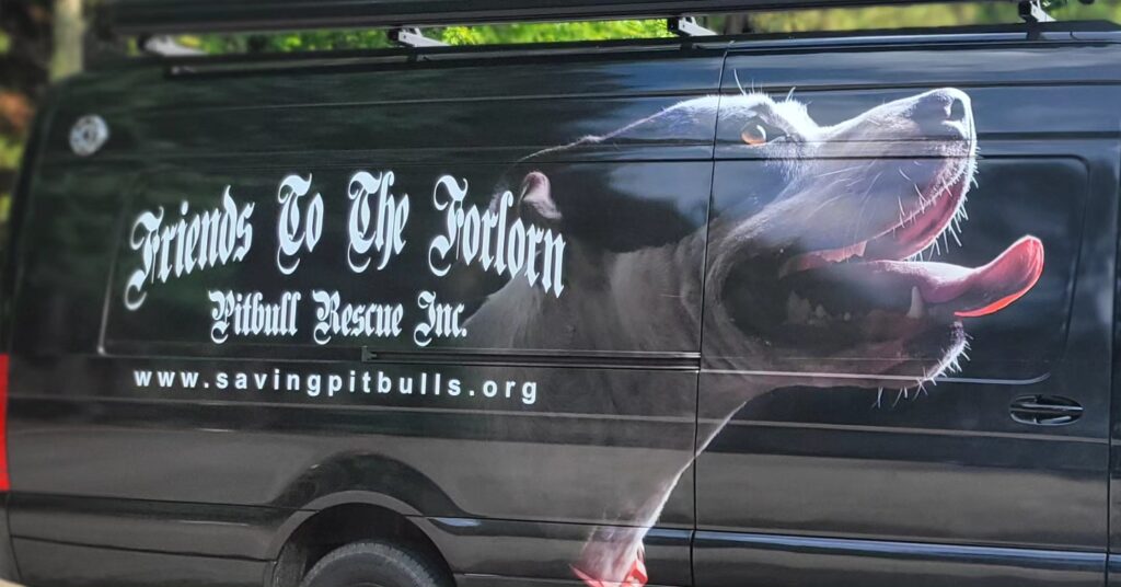 Sprinter van wrap, Friends to the Forlorn Pitbull Rescue, Dallas, GA, by High Stakes Creative