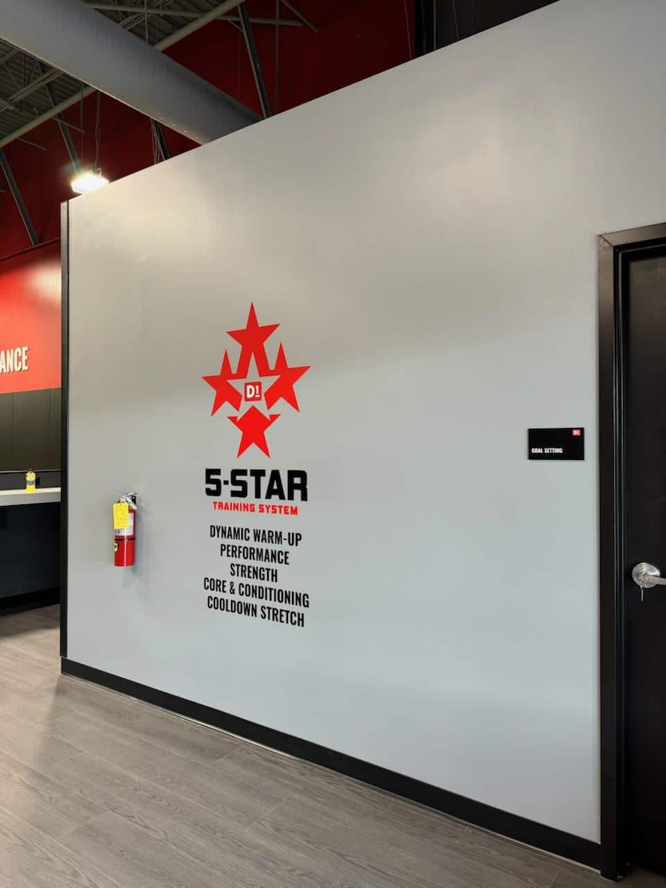 5-Star Training System wall graphic, D1 Training, Marietta, GA, by High Stakes Creative