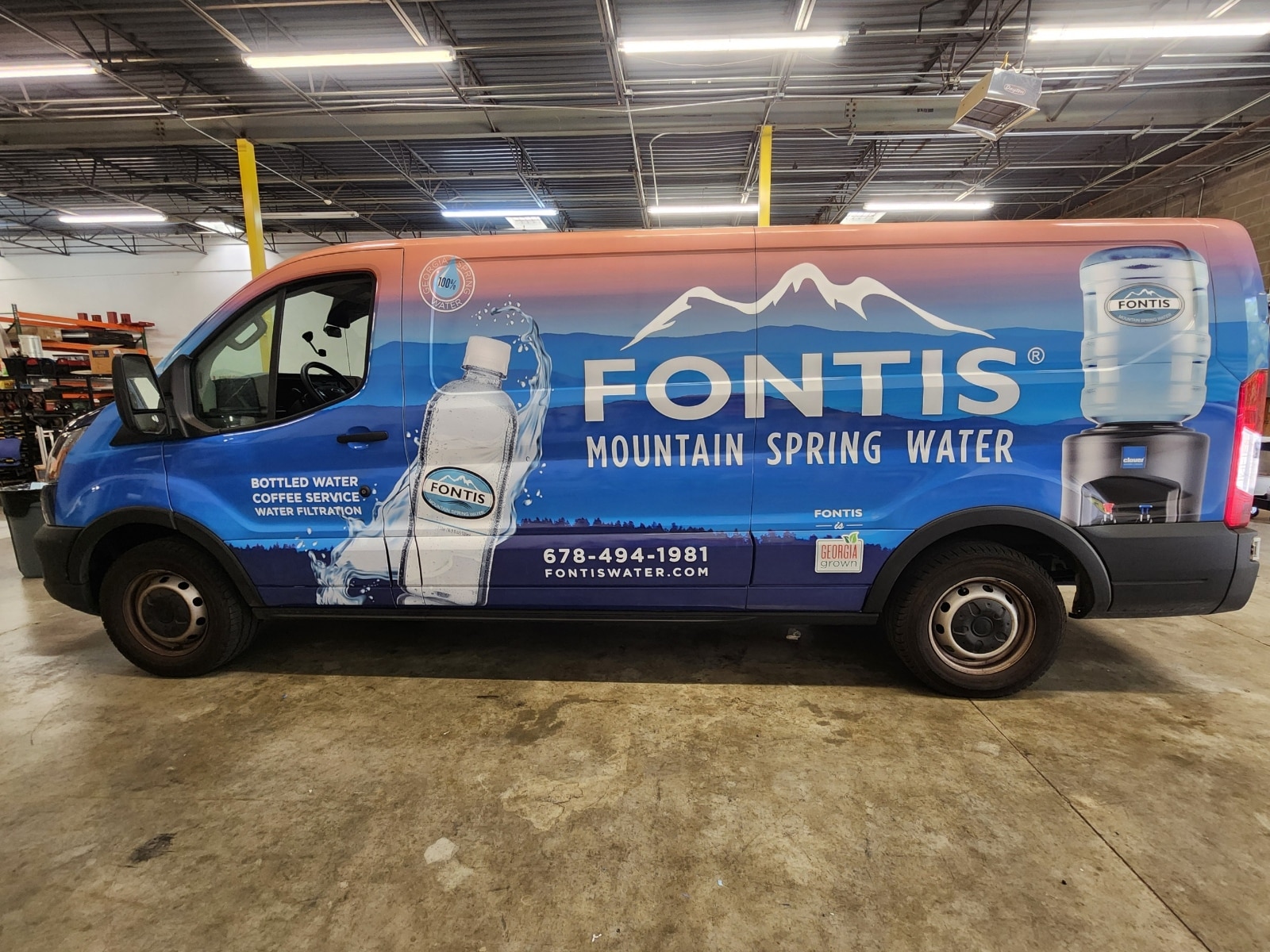 Cargo van wrap, Fontis Water, Marietta, GA, by High Stakes Creative