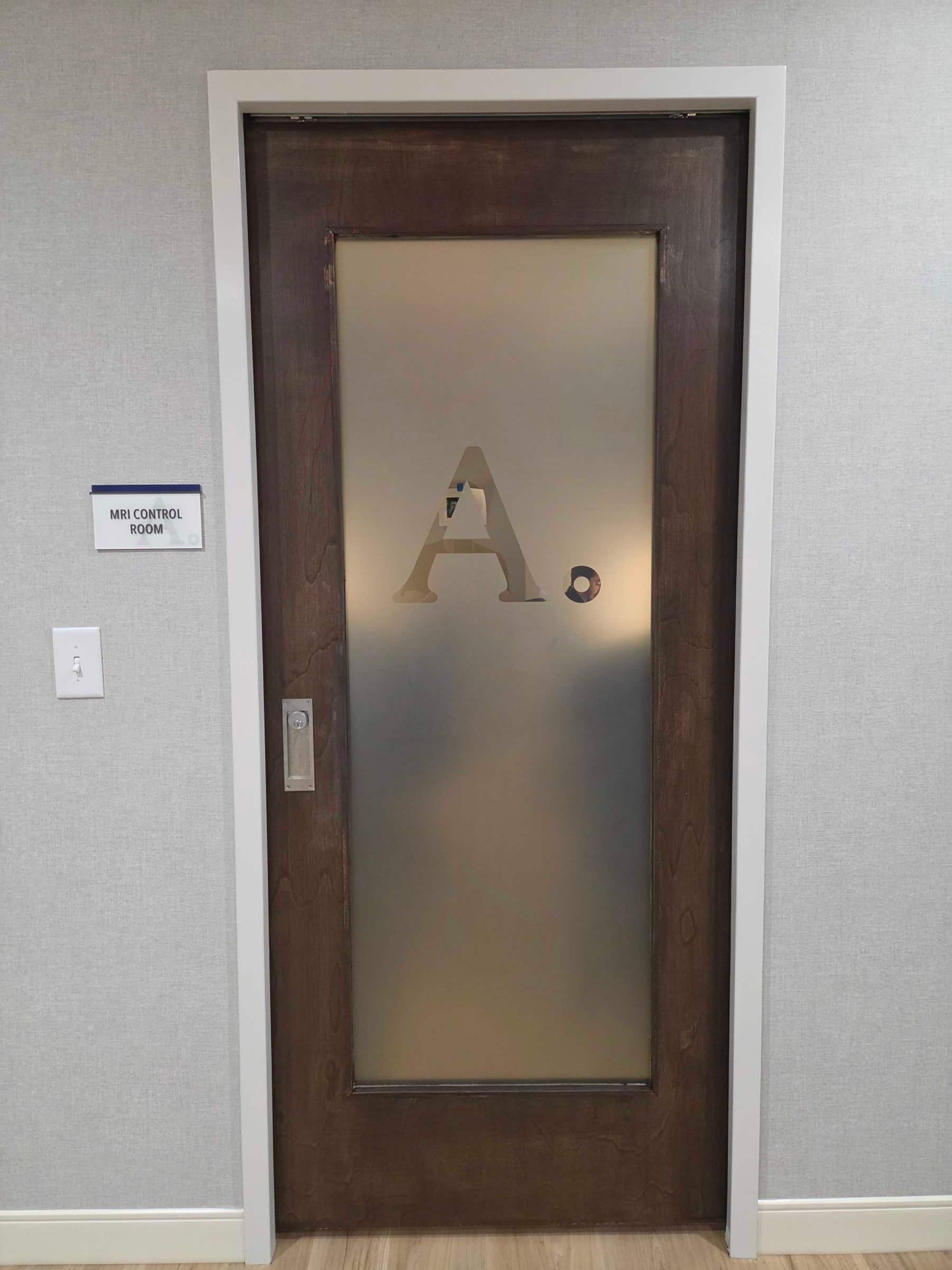 Frosted glass door logos and suite film, Amera, Kennesaw, GA, by High Stakes Creative