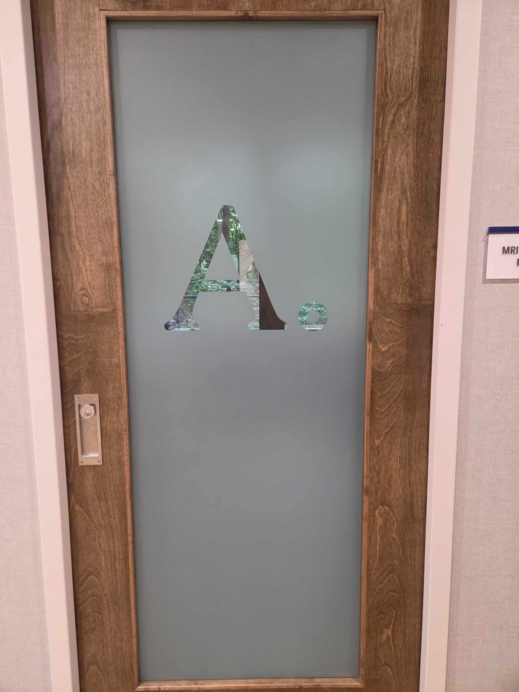 Glass door logo and frosted film, Amera, Kennesaw, GA, by High Stakes Creative