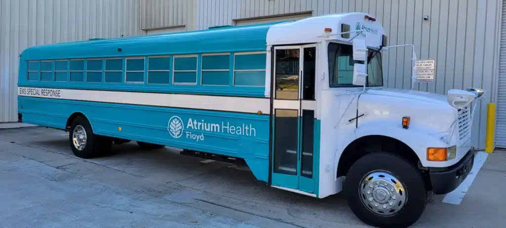 EMS Special Response bus wrap, Atrium Health Floyd, by High Stakes Creative, serving Acworth, GA