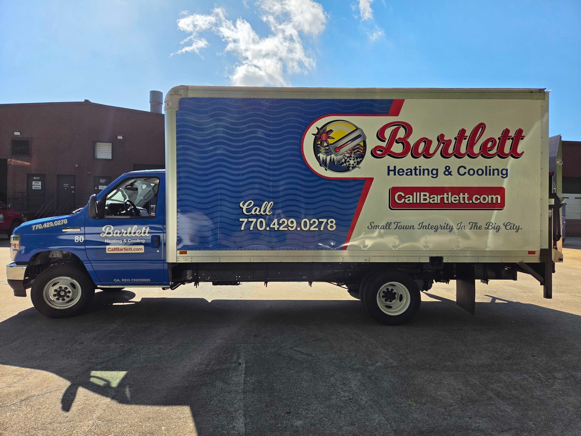 Box truck wrap, Bartlett Heating & Cooling, Marietta, GA, by High Stakes Creative