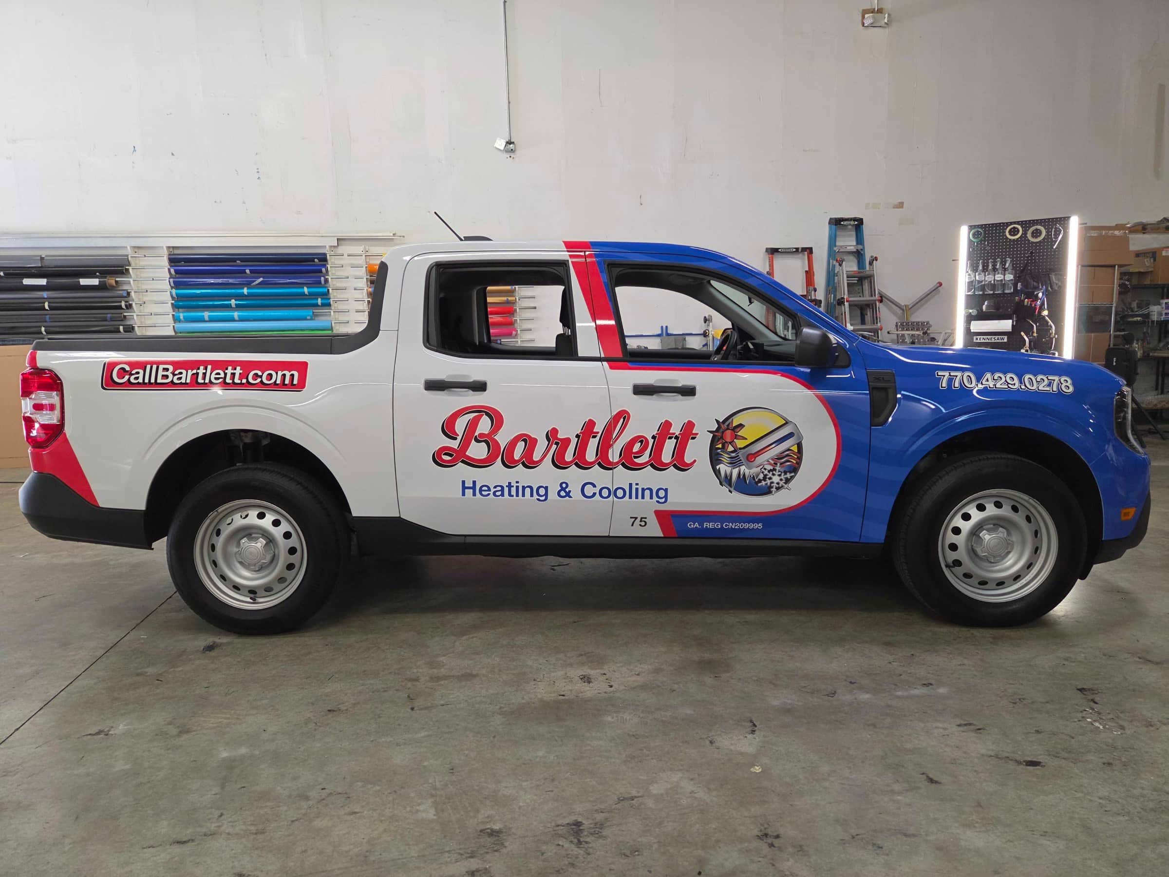 Ford Maverick wrap, Bartlett Heating & Cooling, Marietta, GA, by High Stakes Creative