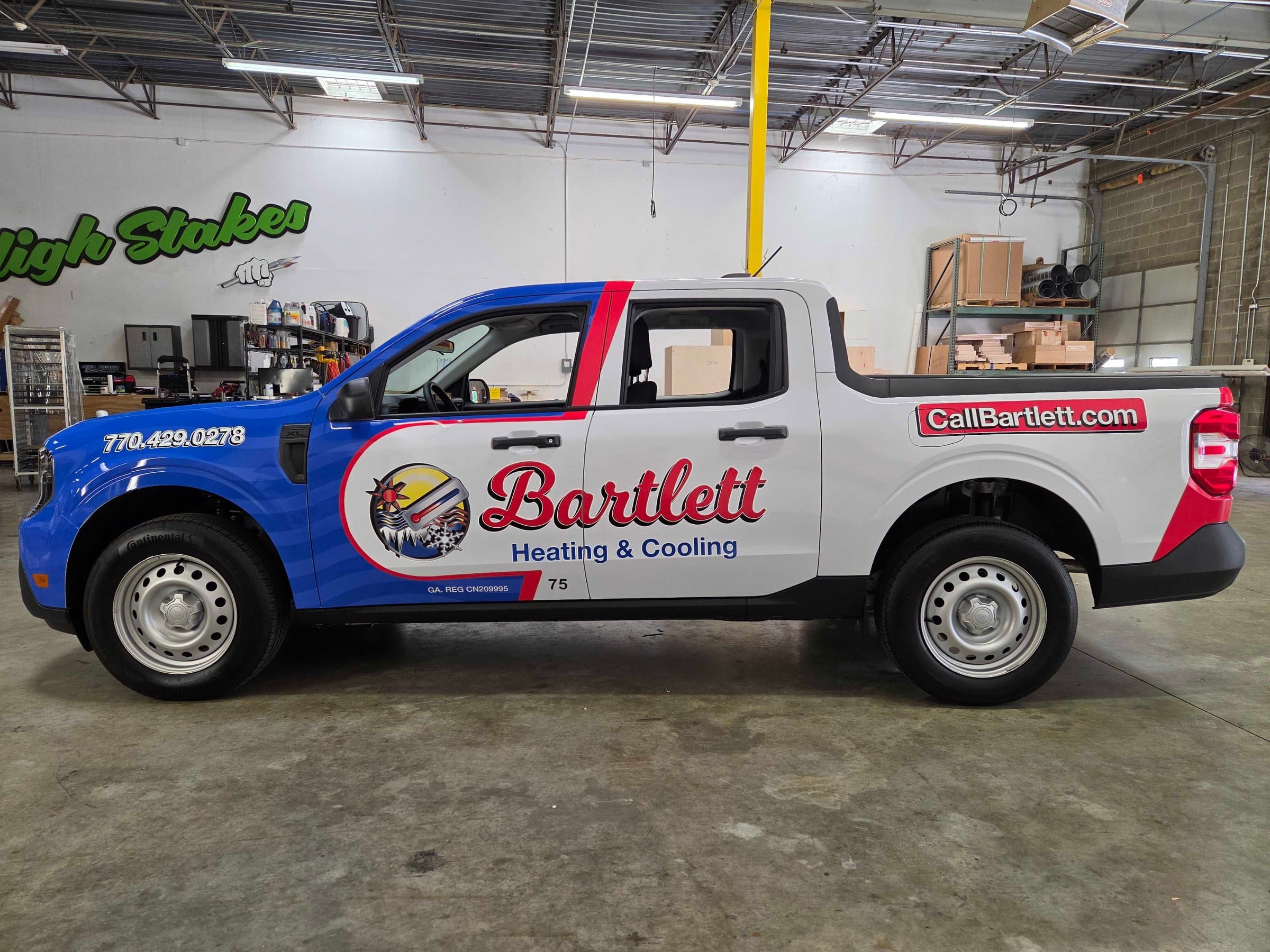 Ford Maverick wrap, Bartlett Heating & Cooling, Marietta, GA, by High Stakes Creative