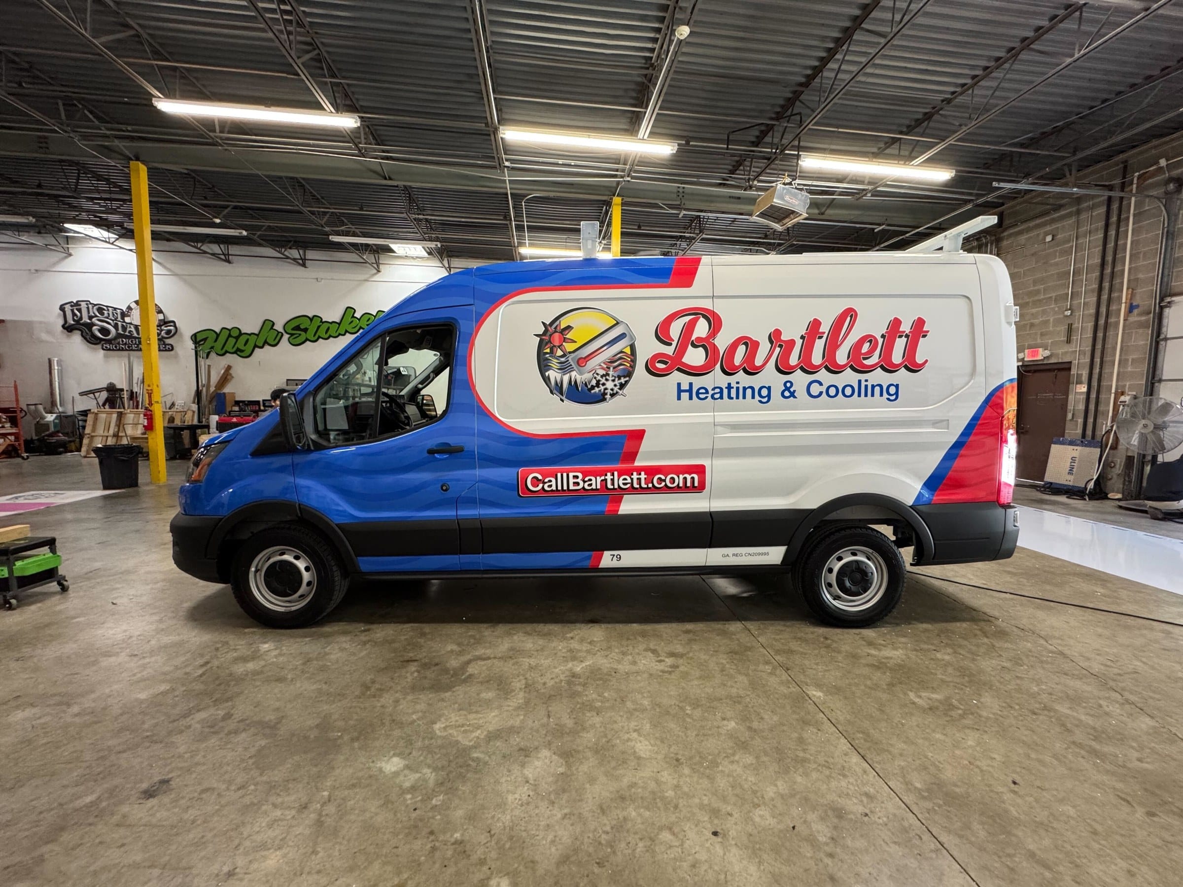 Ford Transit van wrap, Bartlett Heating & Cooling, Marietta, GA, by High Stakes Creative