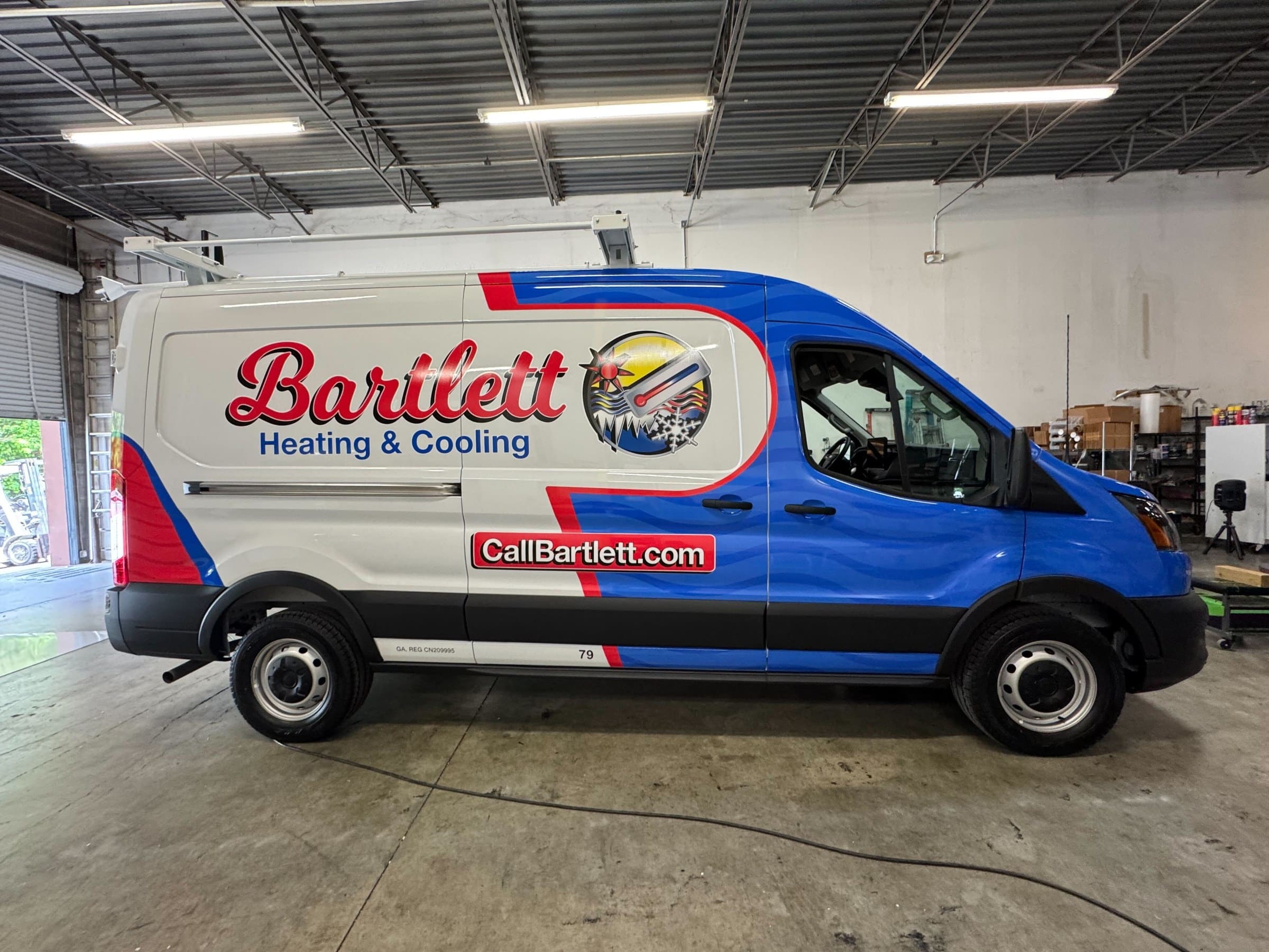 Ford Transit van wrap, Bartlett Heating & Cooling, Marietta, GA, by High Stakes Creative