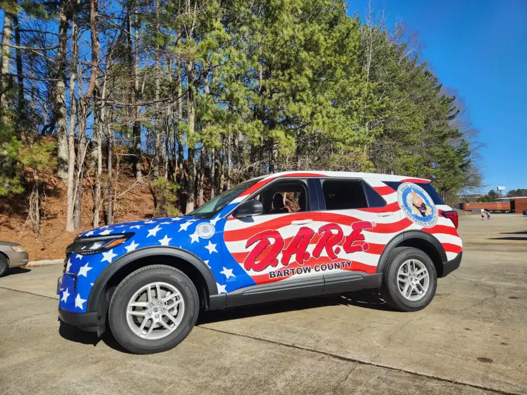Patrol vehicle wrap, Bartow County D.A.R.E., by High Stakes Creative, serving Alpharetta, GA