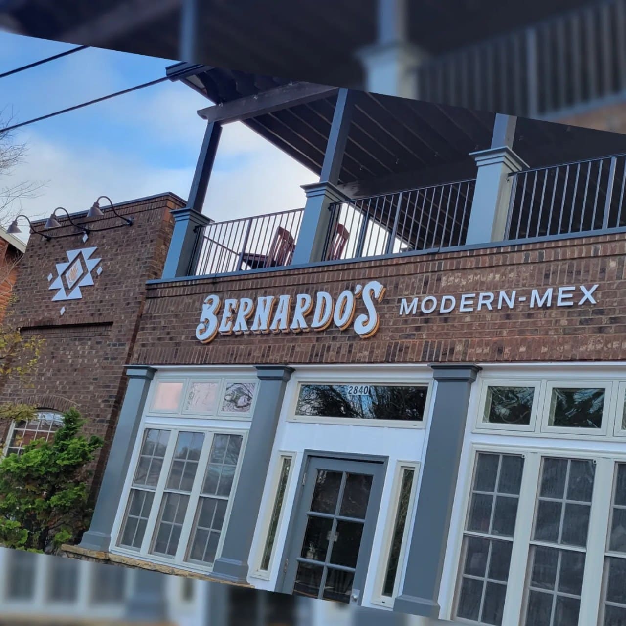 Dimensional Bernardo's Modern-Mex letters on brick facade, Bernardo's Modern-Mex, by High Stakes Creative