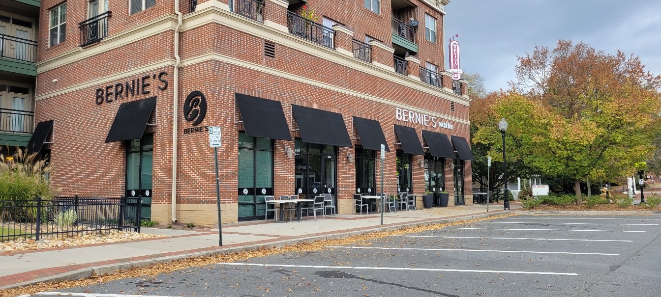 Wide view of storefront, Bernie's, by High Stakes Creative