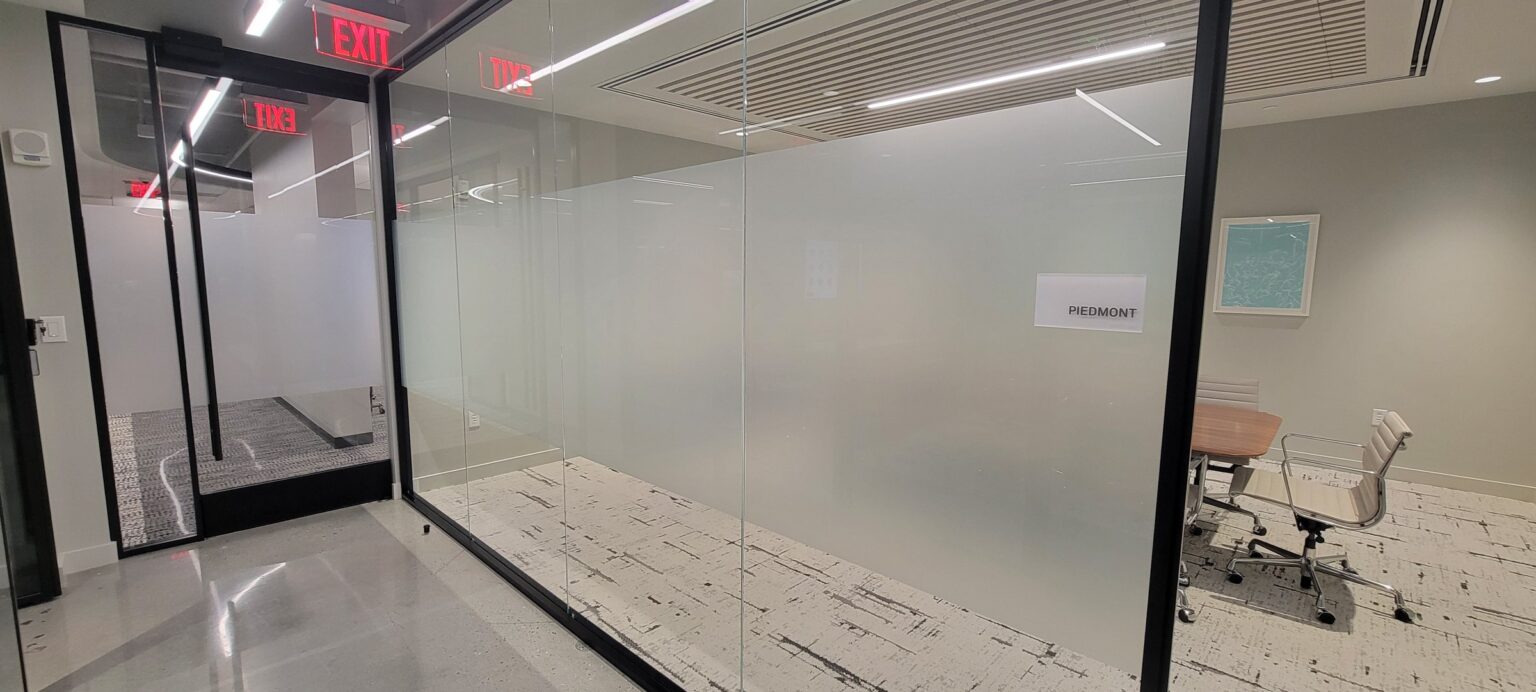 Frosted glass film on conference room walls, BNY Mellon, by High Stakes Creative