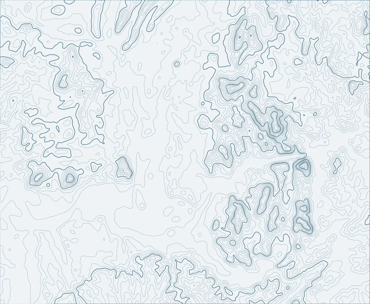 Topographic line map around Cartersville, Georgia