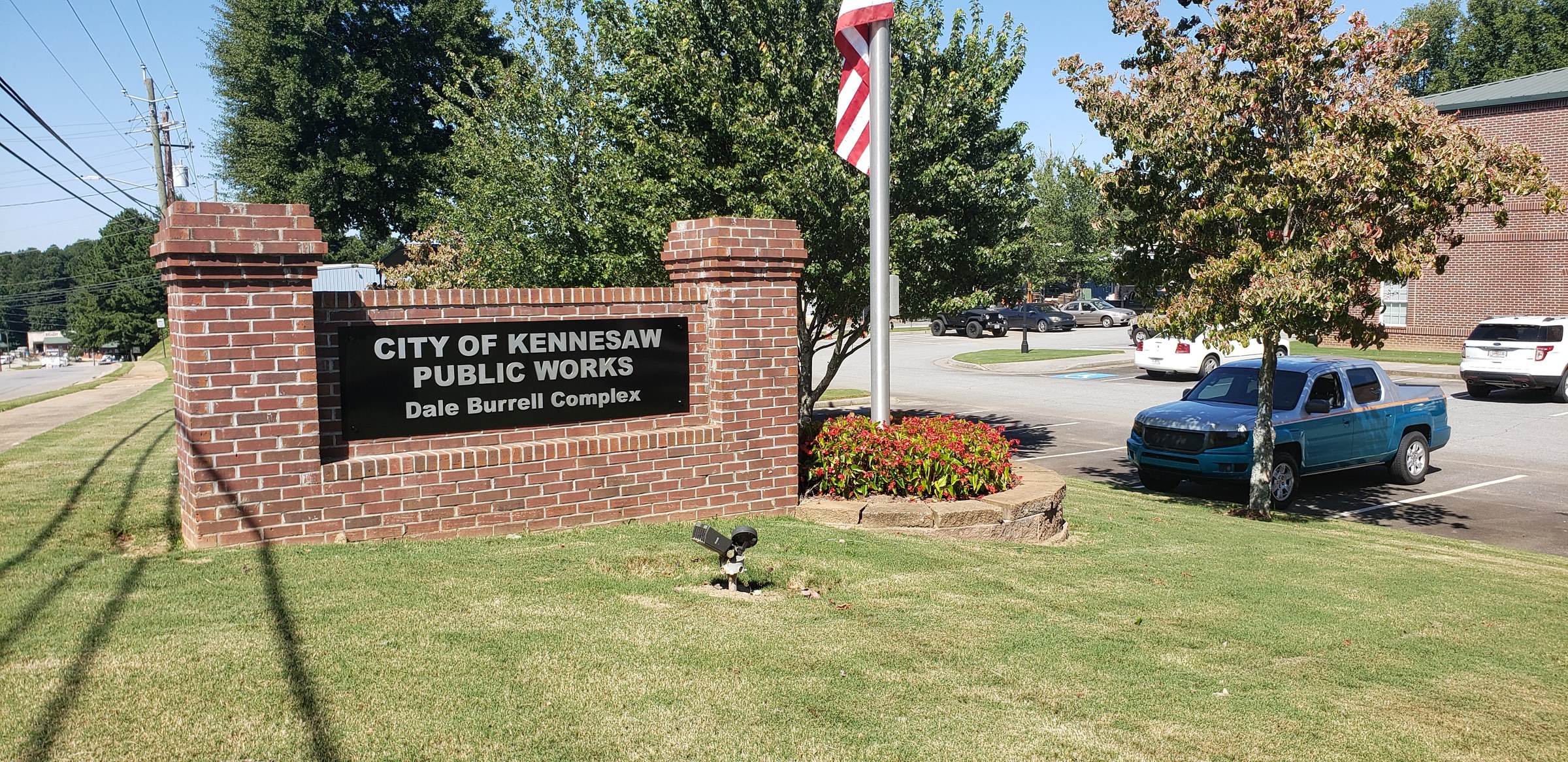 Public Works brick monument sign, City of Kennesaw, by High Stakes Creative