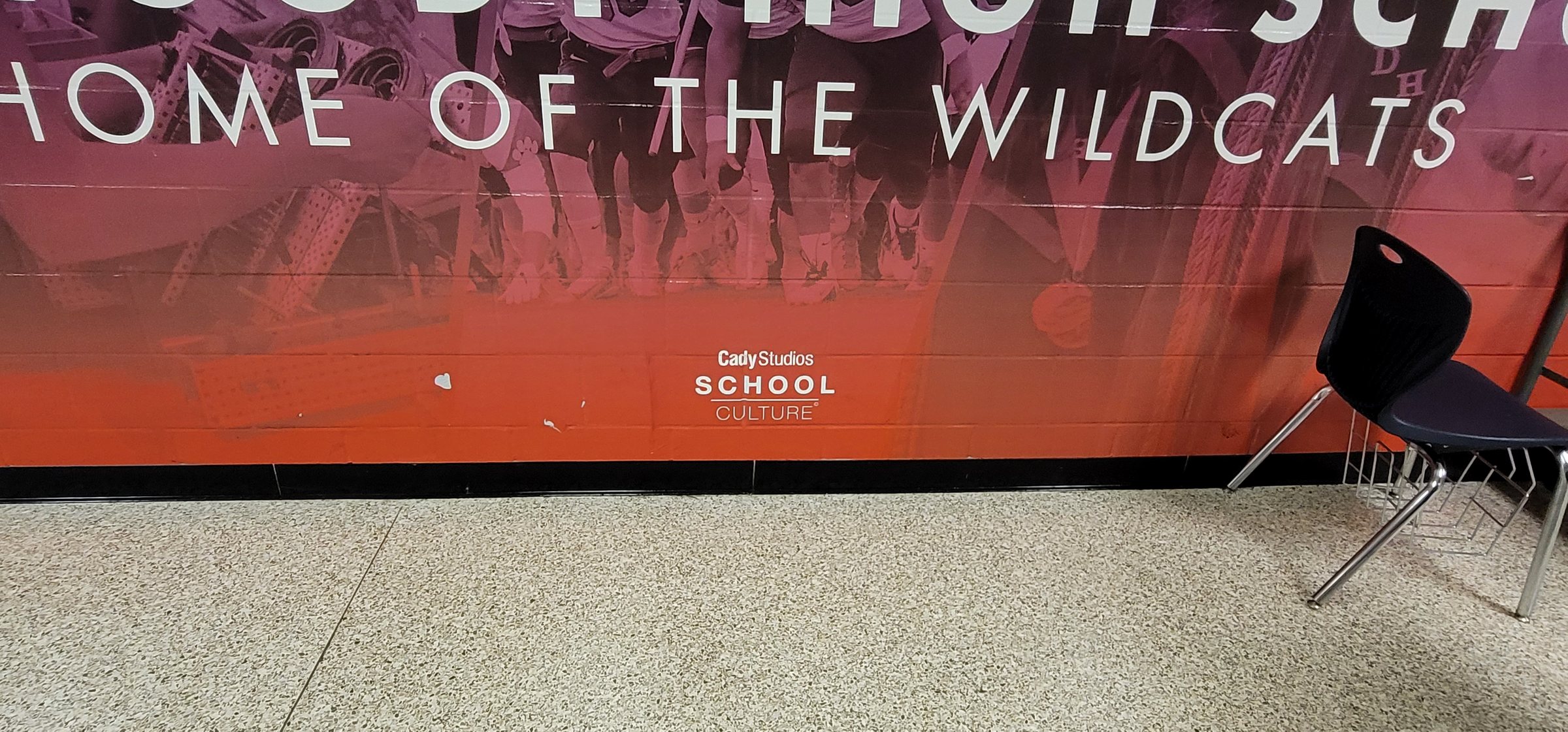 'Home of the Wildcats' printed wall wrap, Dunwoody High School, Dunwoody, GA, by High Stakes Creative