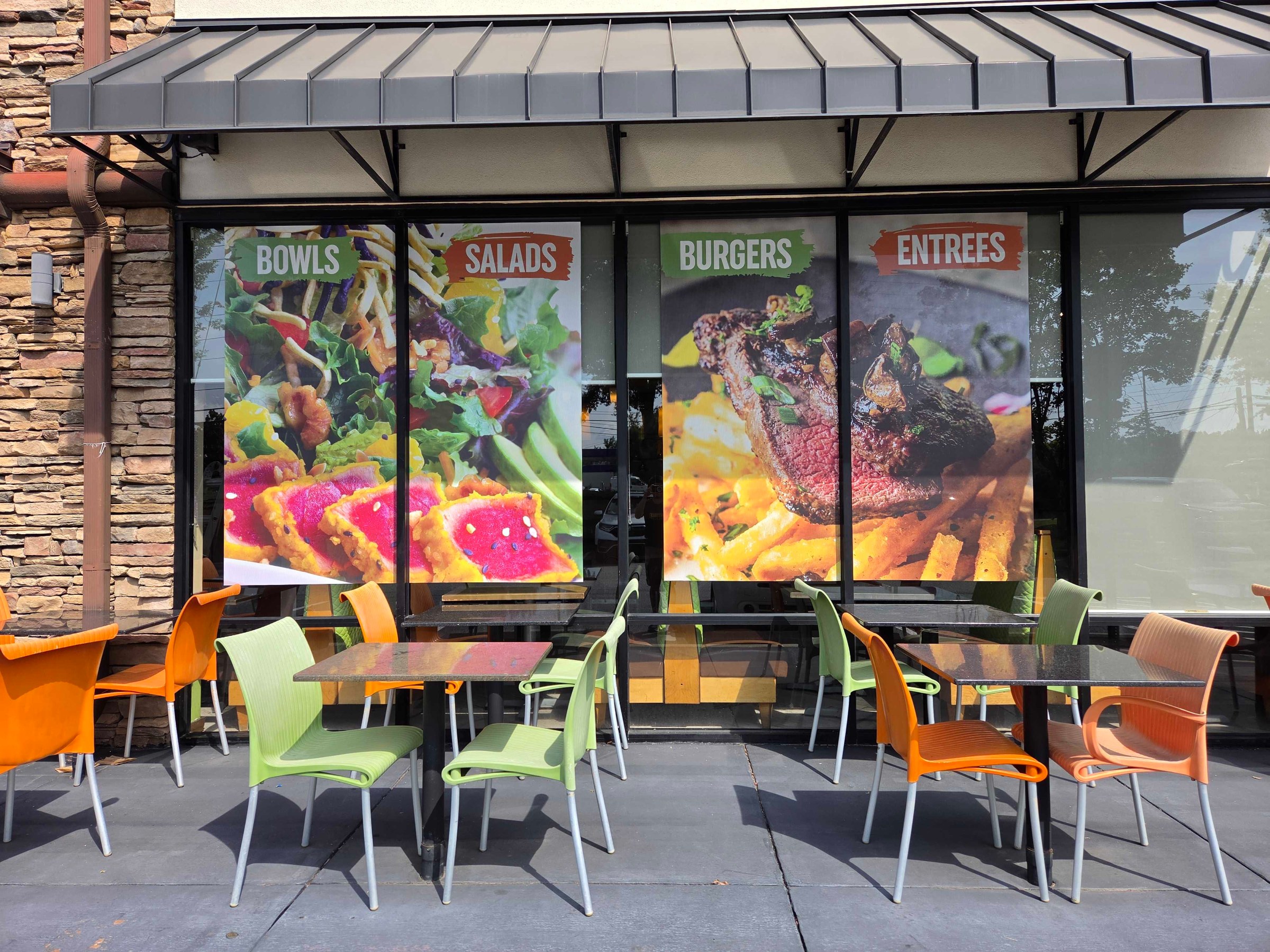 Storefront window graphics patio, Fresh To Order, by High Stakes Creative