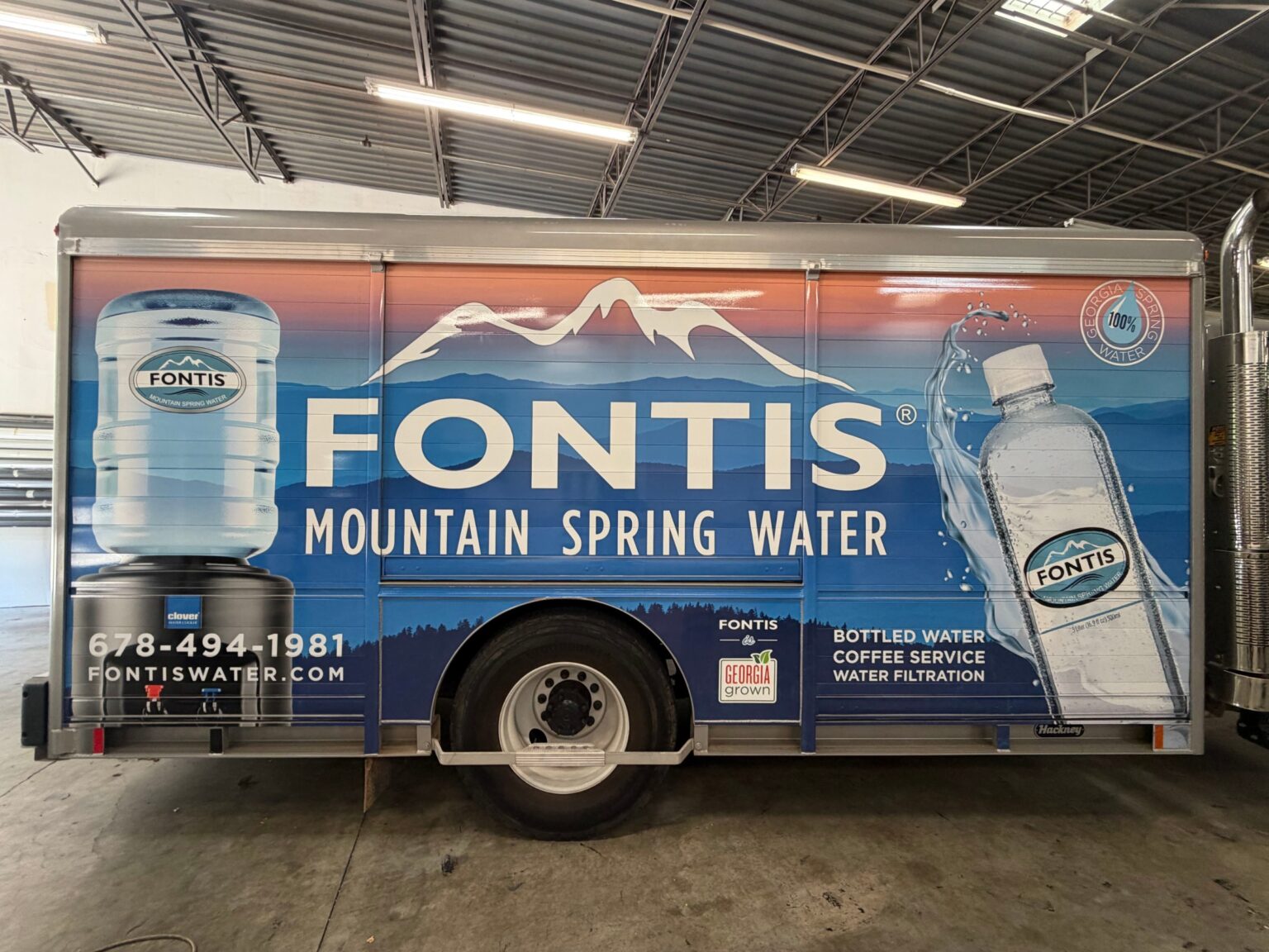 Box truck wrap, Fontis Mountain Spring Water, Marietta, GA, by High Stakes Creative