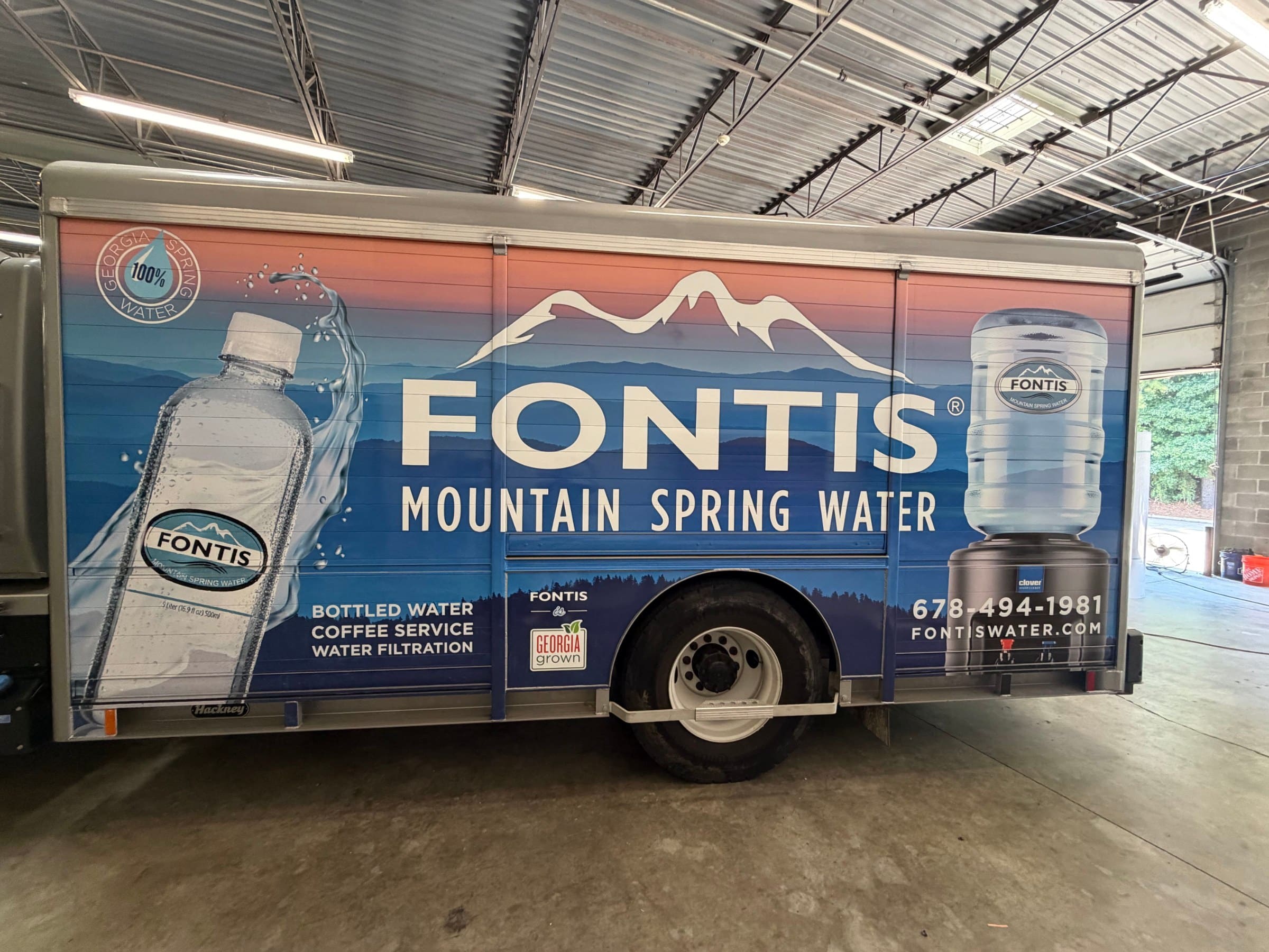 Box truck wrap, Fontis Mountain Spring Water, Marietta, GA, by High Stakes Creative