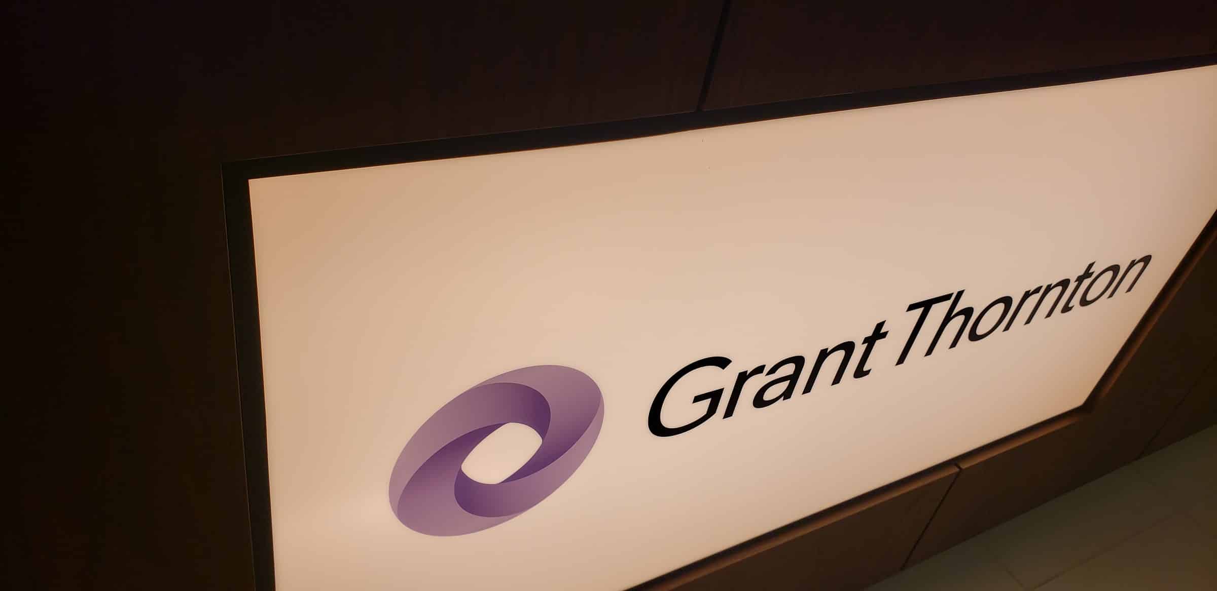 Lit logo close-up, Grant Thornton, by High Stakes Creative