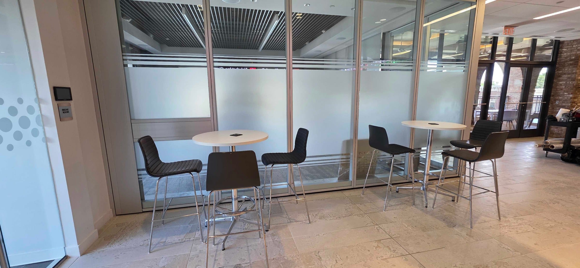Conference and break room glass film, Howard Capital Management, Roswell, GA, by High Stakes Creative
