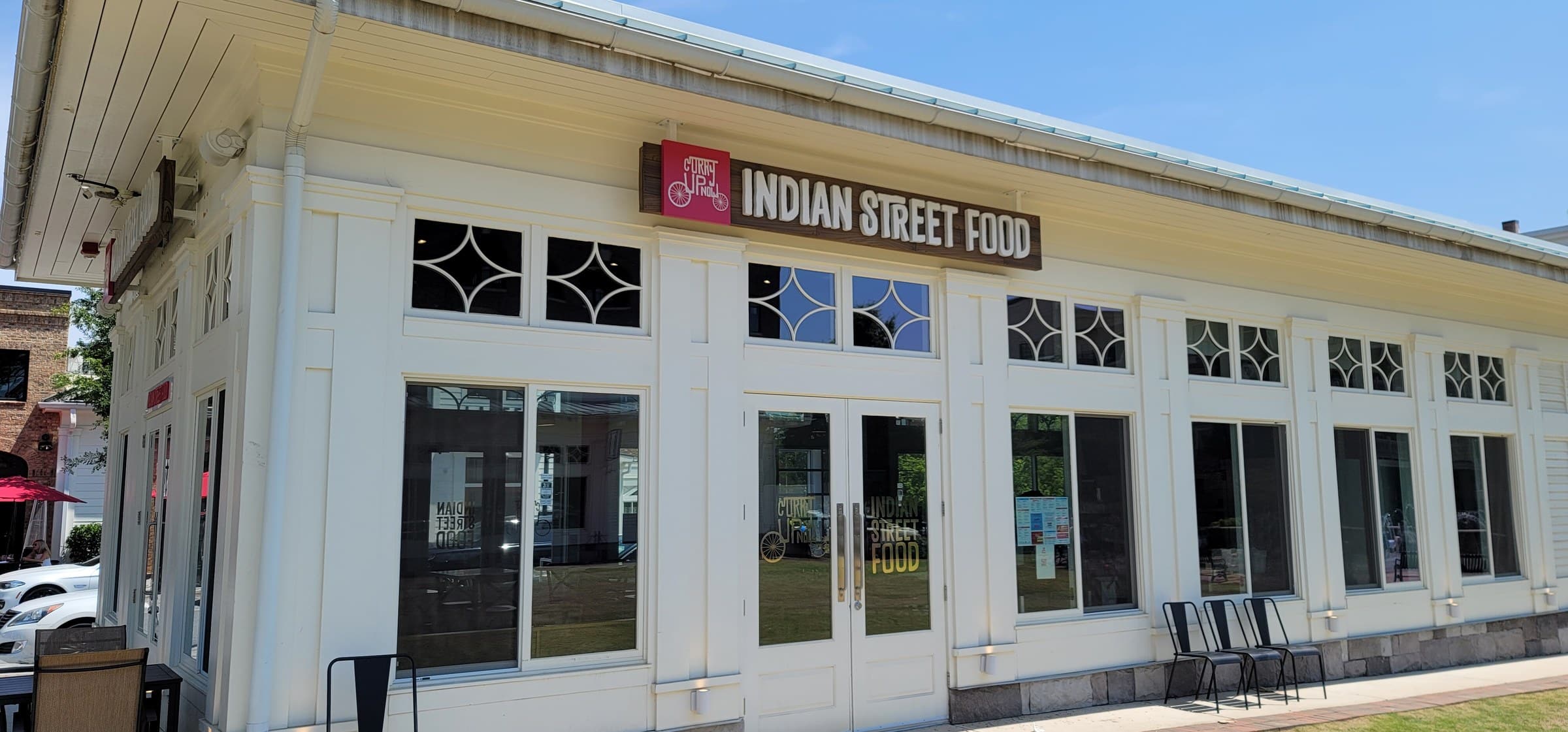 Side elevation with sign, Indian Street Food, by High Stakes Creative