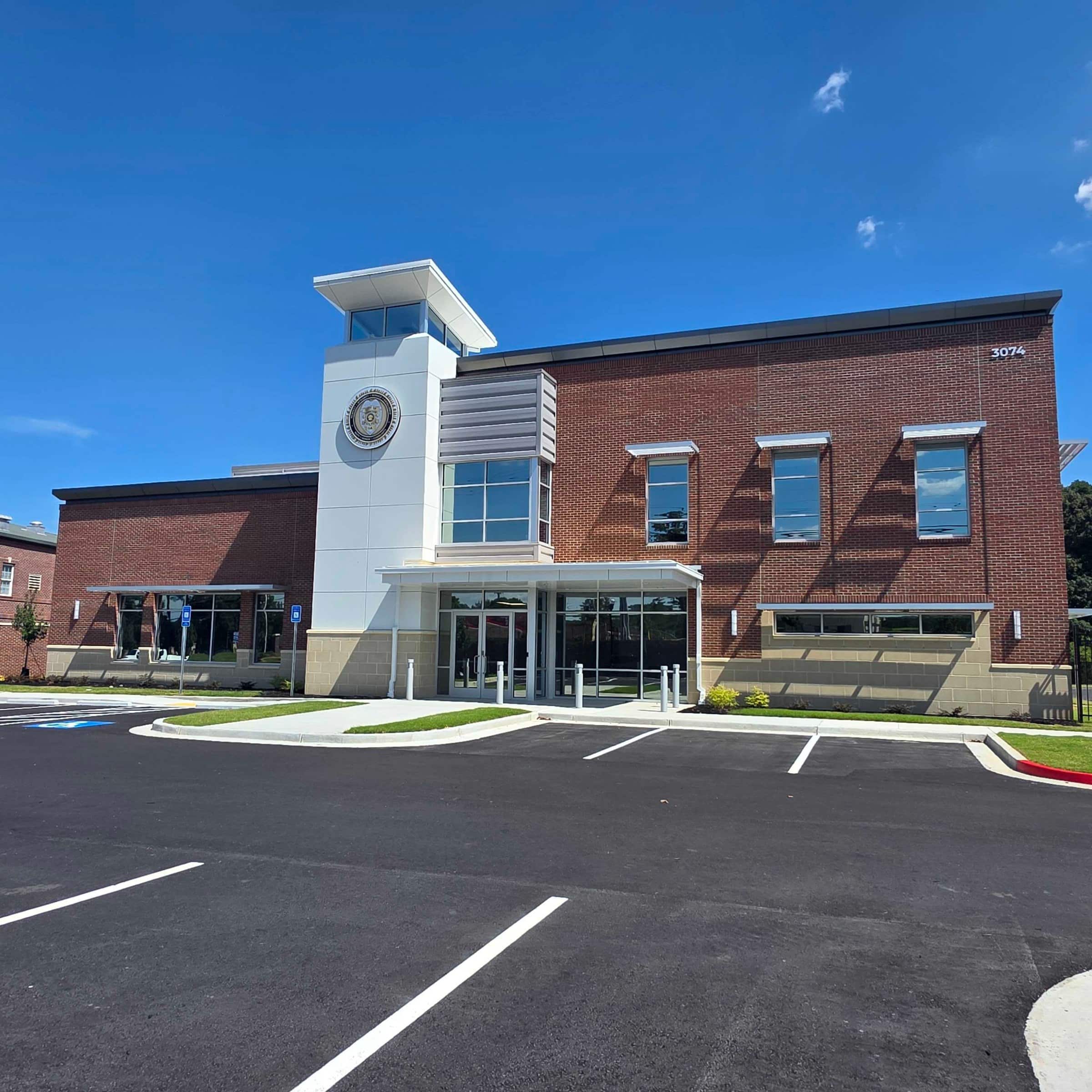 New headquarters building signage and seal, Kennesaw Police Department, Kennesaw, GA, by High Stakes Creative