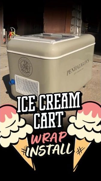 Video: Ice cream cart wrap install