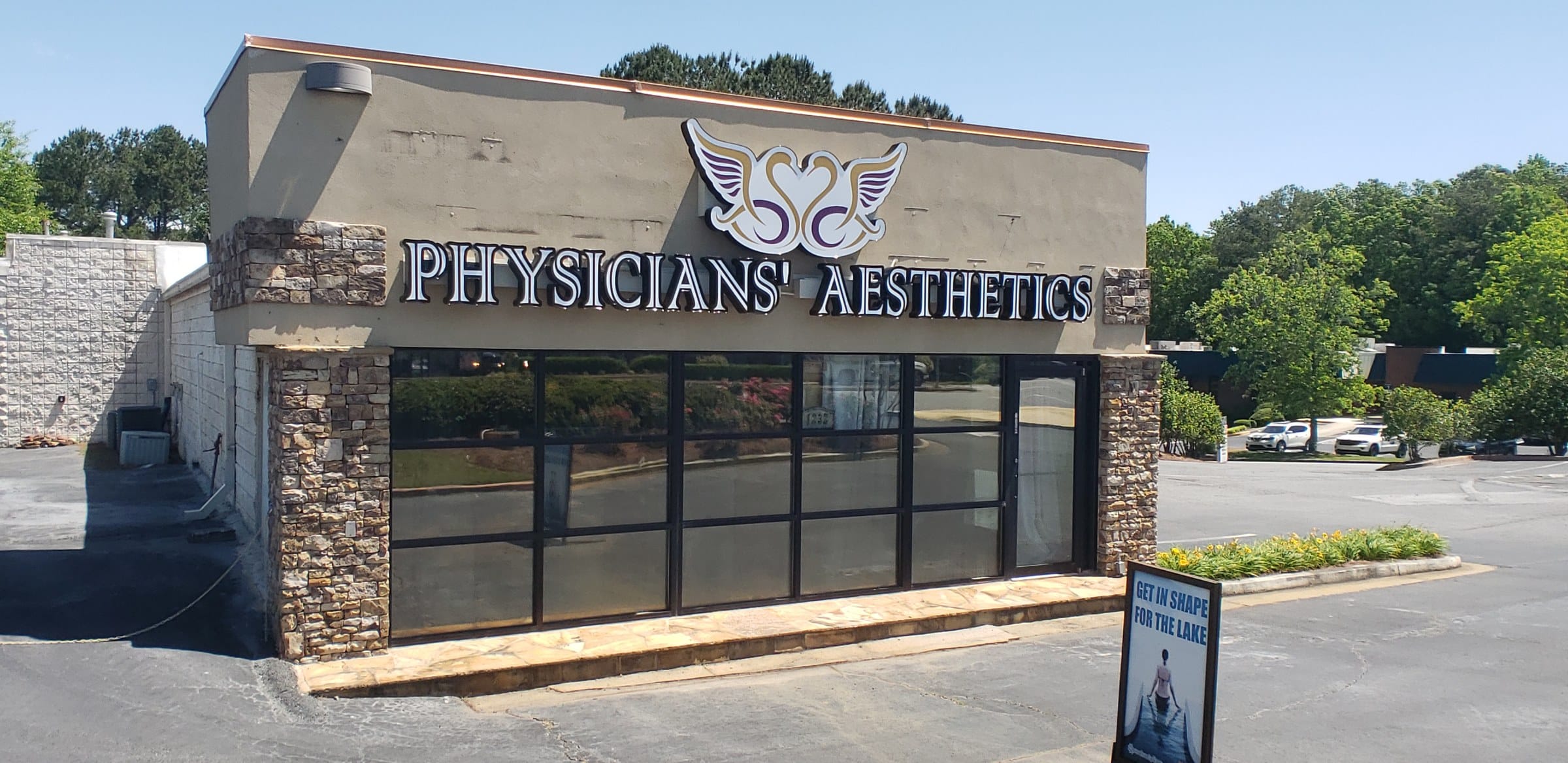 Storefront, angled, Physicians' Aesthetics, by High Stakes Creative