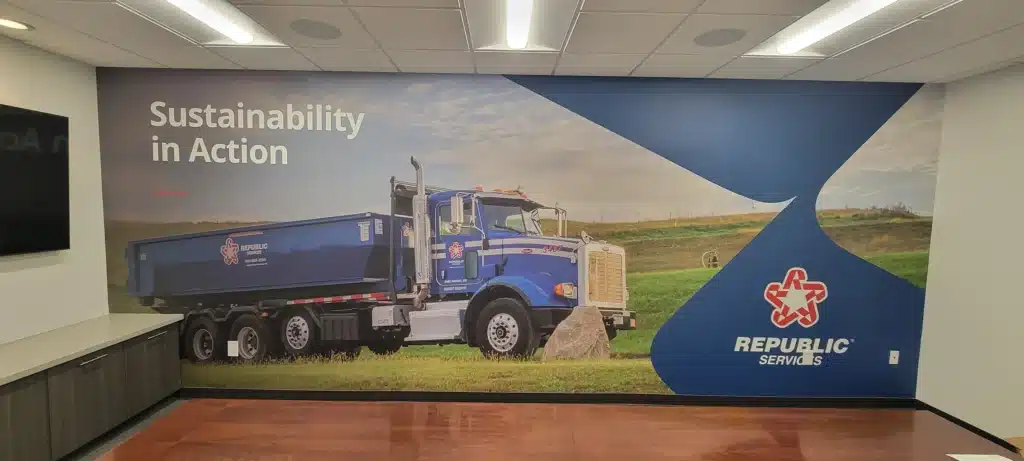 Truck sustainability wall mural, Republic Services, by High Stakes Creative