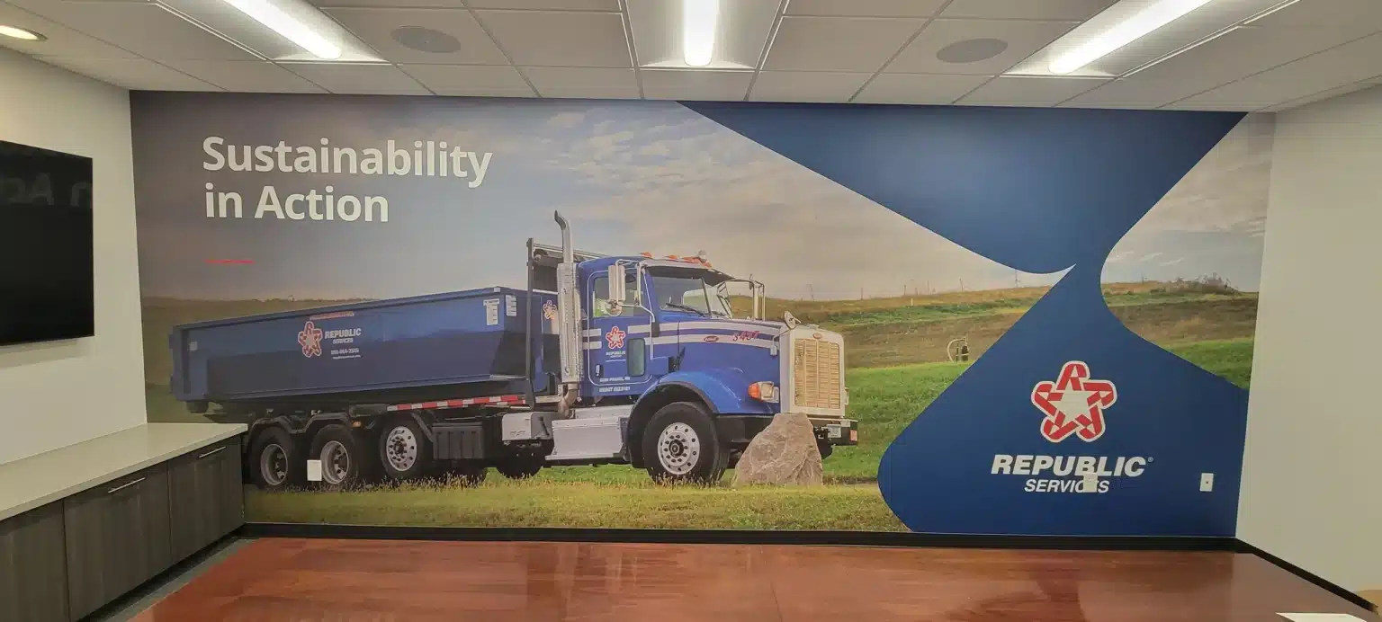 Truck sustainability wall mural, Republic Services, Marietta, GA, by High Stakes Creative, serving Marietta, GA