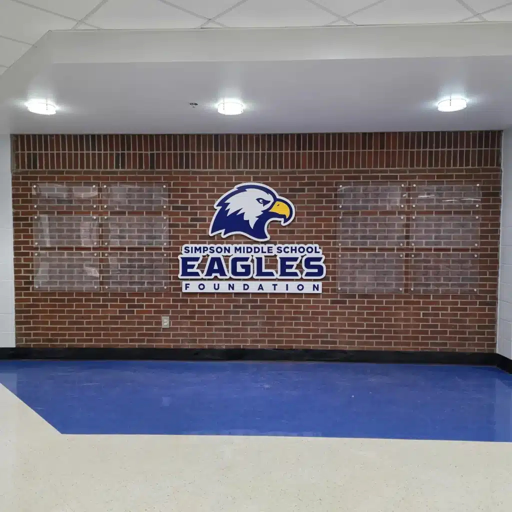 Donor wall graphics, Simpson Middle School Eagles Foundation, by High Stakes Creative