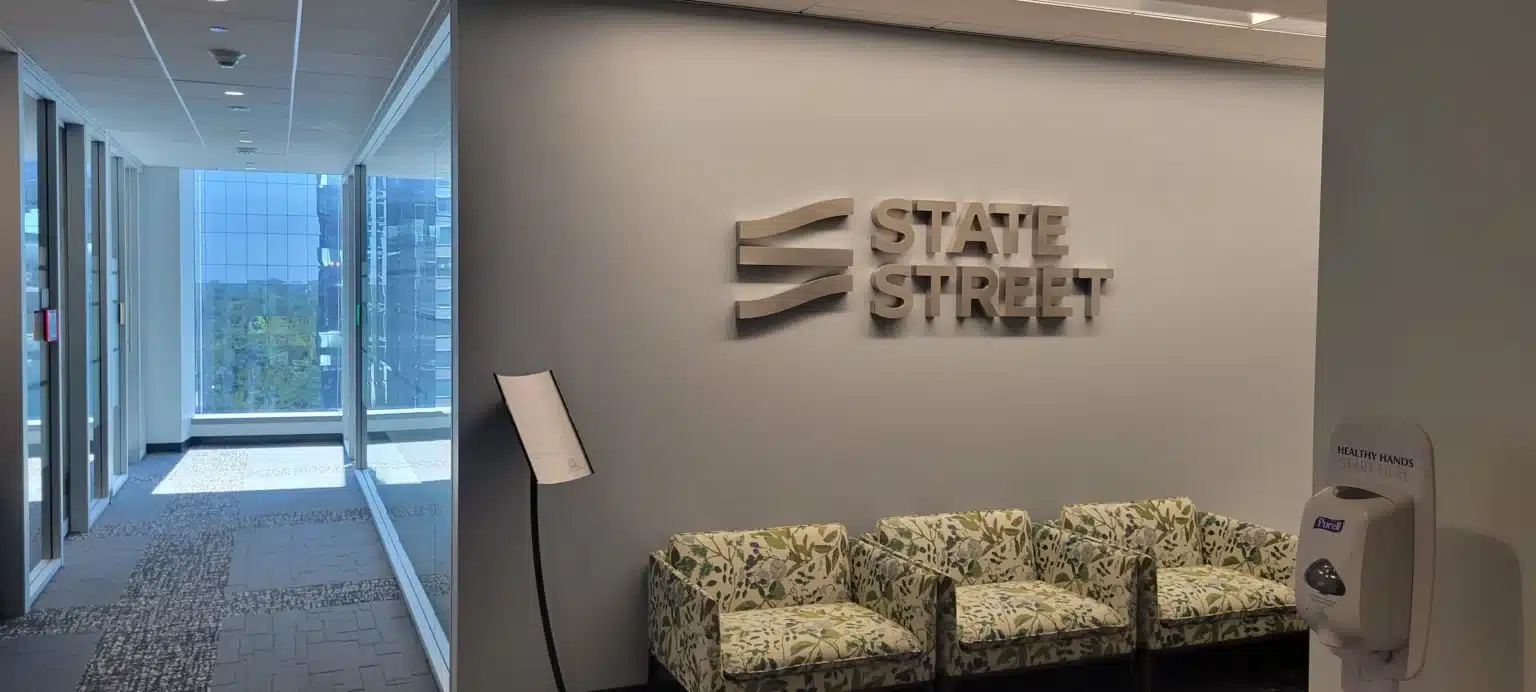 Dimensional logo wall, State Street, Atlanta, GA, by High Stakes Creative, serving Blairsville, GA