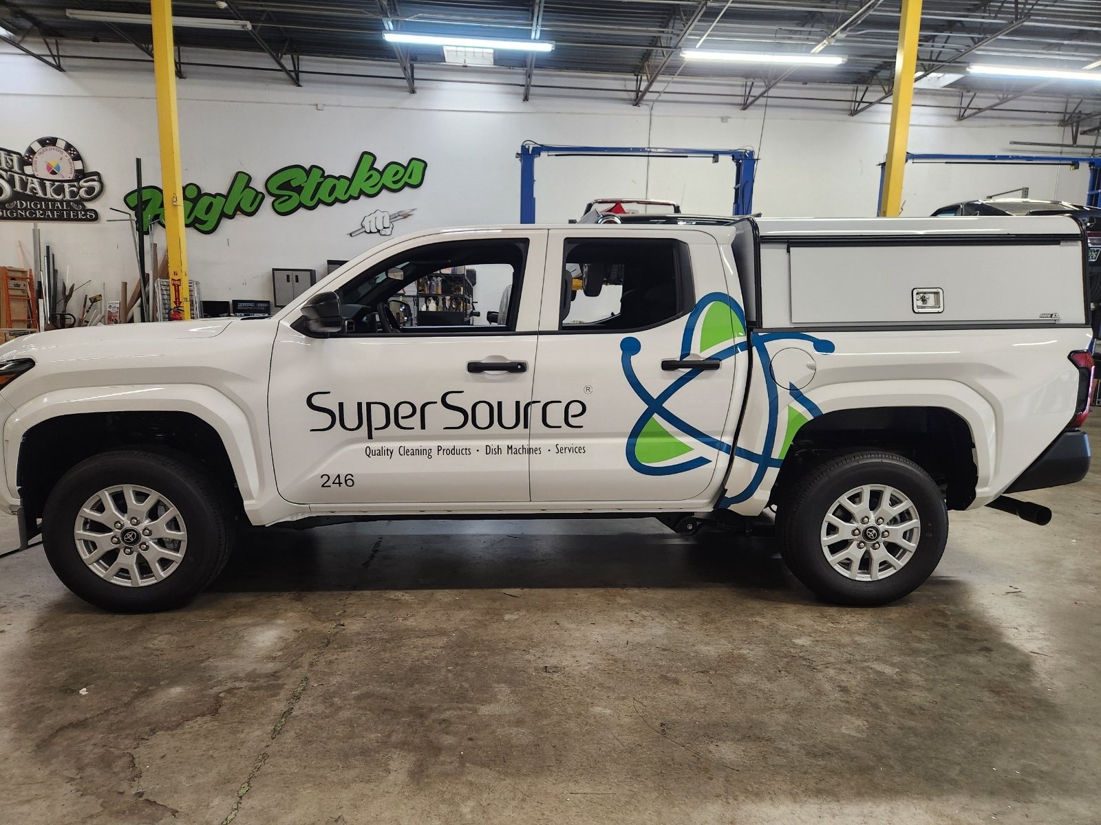 Pickup truck side logo graphics, Super Source, by High Stakes Creative