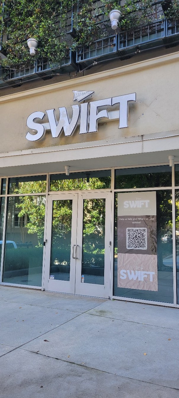 Storefront with entry, SWIFT, by High Stakes Creative
