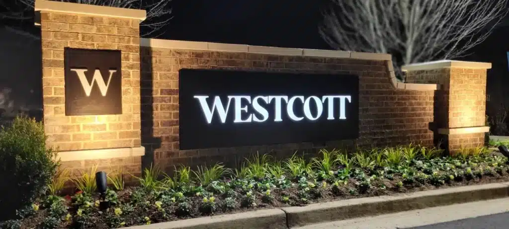 Monument sign, The Westcott, Canton GA, by High Stakes Creative